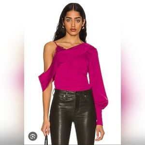 NBD Magenta Asymmetrical Blouse
